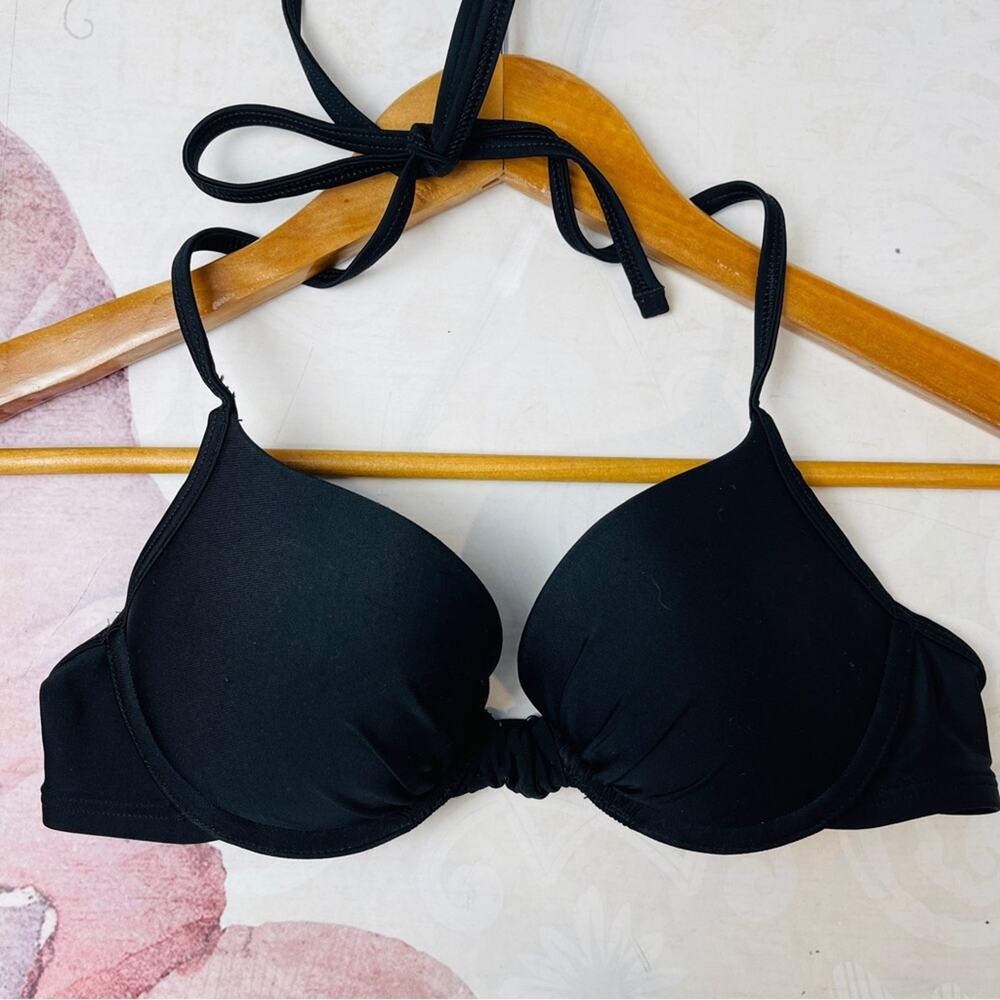 Aerie Black Nina Bikini Top in size 32B